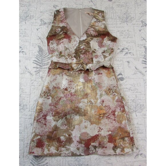 Hutch Dresses & Skirts - Anthropologie Hutch Metallic Pink Gold Cream Jacquard party wedding dress sz 0